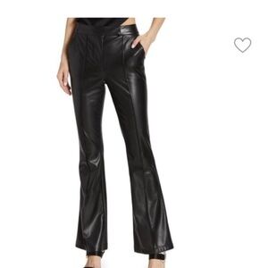 NEW GENERATION LOVE RIO FLARE VEGAN LEATHER PANT SIZE 4  BLACK